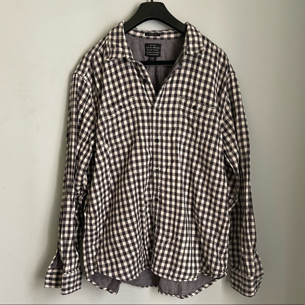 Lucky Brand Black Label Classic Fit Plaid Shirt XXL Flannel